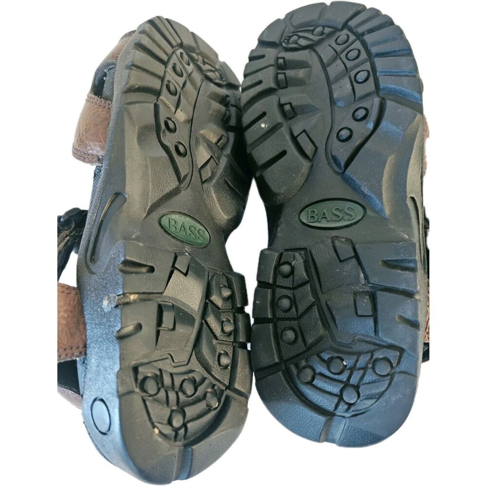 Bass Men's Brown Leather Slip-On Sandals Size 9 Pre-Owned Comfort Shoes - Picture 6 of 7